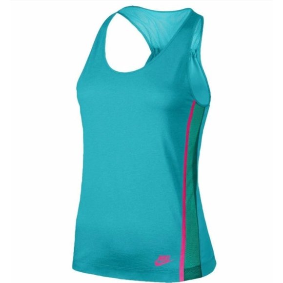 Nike Tops Nwt Nike Womens Bonded Tank Top Mesh Blue Medium 5 Poshmark